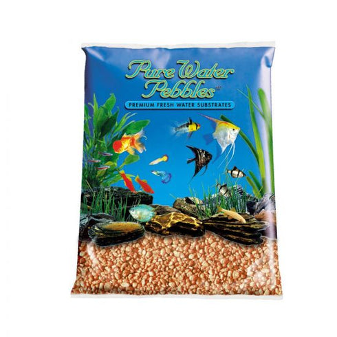 World Wide Imports Pure Water Pebbles Premium Fresh Water Neon Substrate - Neon Orange