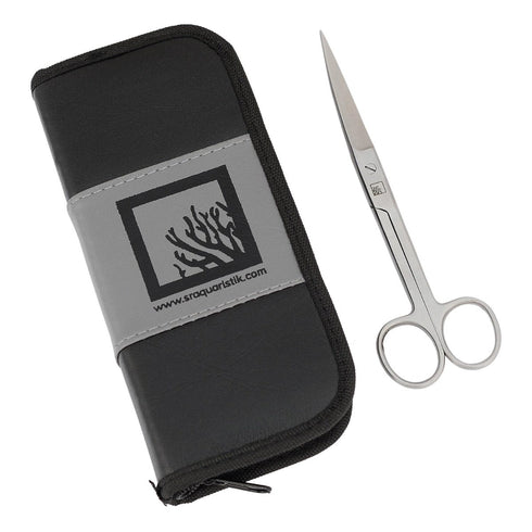 SR Aquaristik Stainless Steel Curved Scissors with Deluxe Case 150mm/5.9"
