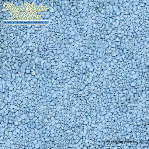 World Wide Imports Pure Water Pebbles Premium Fresh Water Color Coated Substrate - Heavenly Blue