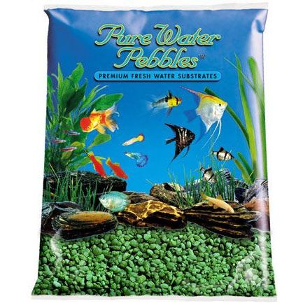 World Wide Imports Pure Water Pebbles Premium Fresh Water Natural Substrate - Emerald Green