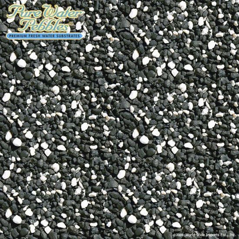 World Wide Imports Pure Water Pebbles Premium Fresh Water Mixed Color Substrate - Salt & Pepper