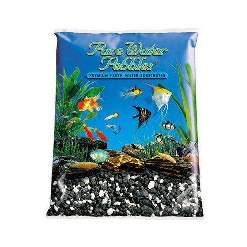 World Wide Imports Pure Water Pebbles Premium Fresh Water Mixed Color Substrate - Salt & Pepper