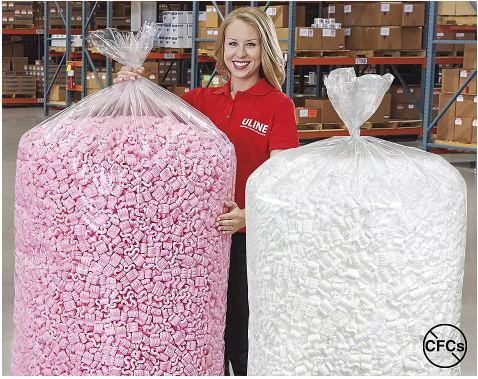Uline Industrial Anti-Static Peanuts - White (20 Cu. Ft.) - 1 Bag