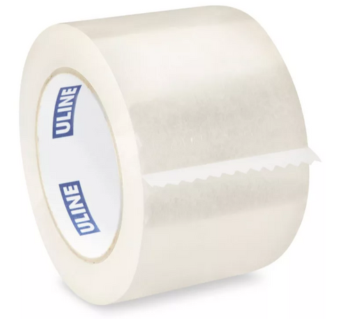 Uline Clear Carton Sealing Tape (2 Mil, 3" x 110 yds, 4 Rolls) - 1 Pack