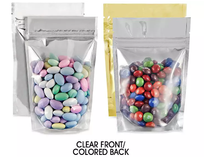 Uline Glossy Stand-Up Barrier Pouches (7" x 11 1/2" x 4") Silver Back - 500 Count