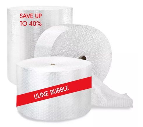 Uline Economy Bubble Roll - 12" x 250', 1⁄2", Perforated