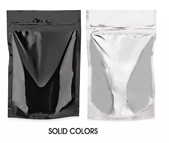 Uline Glossy Stand-Up Barrier Pouches (7" x 11 1/2" x 4") Silver 500 Count