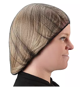 Uline Black Nylon Honeycomb Hairnet (20") - 100 Count