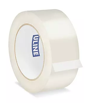 Uline Clear Carton Sealing Tape (2 Mil, 2" x 110 yds, 6 Rolls) - 1 Pack