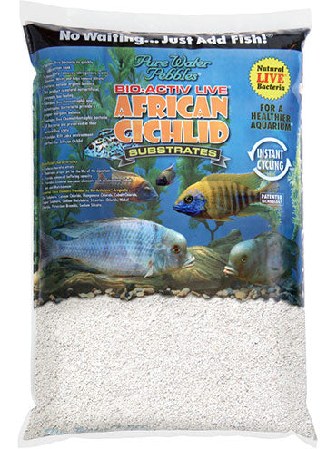 World Wide Imports Pure Water Pebbles Bio-Activ Live - Cichlid Sand Natural White 20 lbs