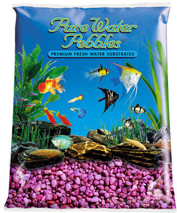 World Wide Imports Pure Water Pebbles Premium Fresh Water Neon Substrate - Neon Purple