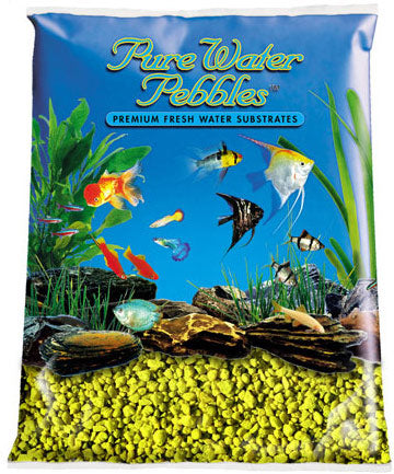World Wide Imports Pure Water Pebbles Premium Fresh Water Neon Substrate - Neon Yellow