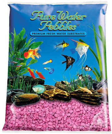 World Wide Imports Pure Water Pebbles Premium Fresh Water Color Coated Substrate - Primrose Pink