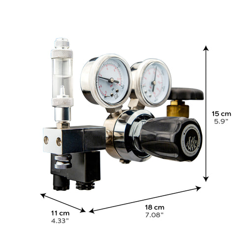 SR Aquaristik Single Stage CO2 Regulator Kit with Bubble Counter and Solenoid Valve