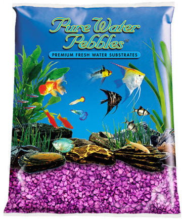 World Wide Imports Pure Water Pebbles Premium Fresh Water Color Coated Substrate - Purple Passion