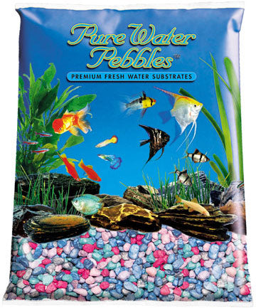 World Wide Imports Pure Water Pebbles Premium Fresh Water Frosted Substrate - Rainbow Frost