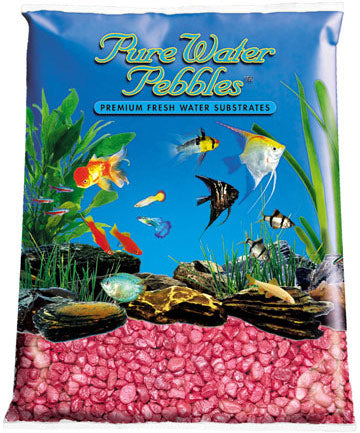 World Wide Imports Pure Water Pebbles Premium Fresh Water Frosted Substrate - Red Frost