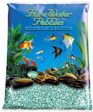World Wide Imports Pure Water Pebbles Premium Fresh Water Color Coated Substrate - Turquoise