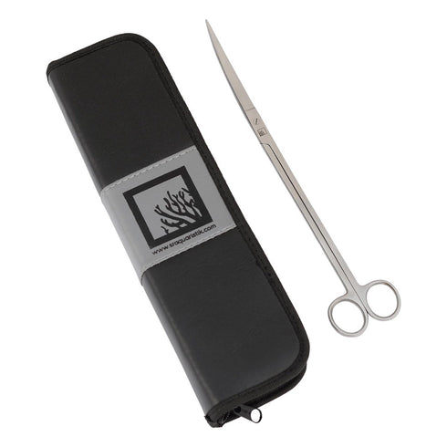 SR Aquaristik Stainless Steel Curved Scissors with Deluxe Case 250mm/9.8"