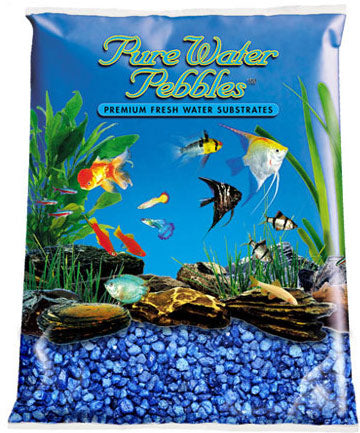 World Wide Imports Pure Water Pebbles Premium Fresh Water Color Coated Substrate - Marine Blue